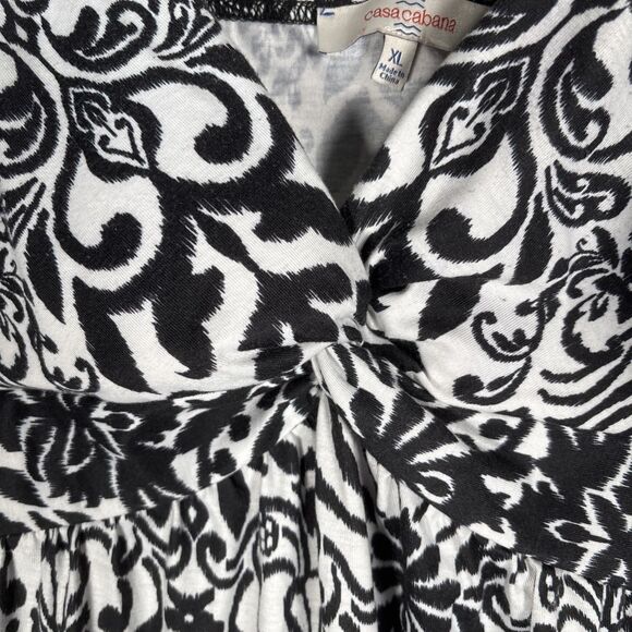 Casa Cabana Maxi Dress XL Empire Waist Beach Resort Wear‎ Abstract Artsy Boho - Picture 5 of 16